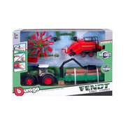 10 Cm Fendt Farm Tractor With 3 Trailers
