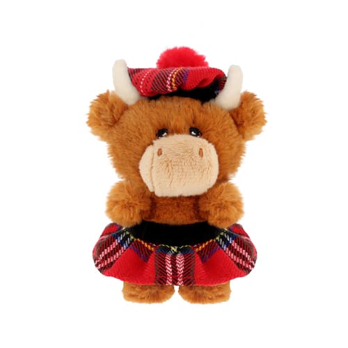 10cm Keeleco Adoptable Highland Cow with Kilt & Tammy