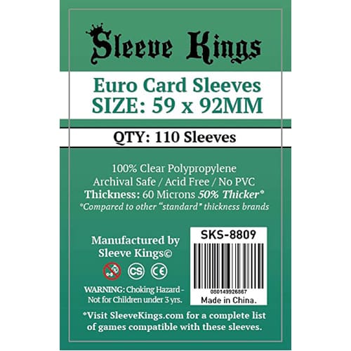110 x Euro card Sleeves (59mm x 92mm)