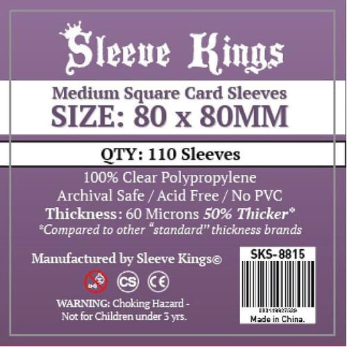 110 x Medium Square Card Sleeves (80mm x 80mm)