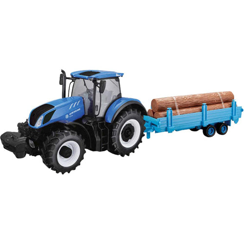 1:32 New Holland T7HD Tractor With Log Trailer
