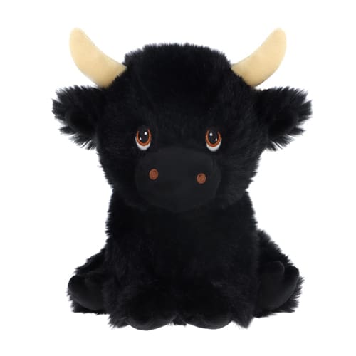 18cm Keeleco Black Shaggy Cow