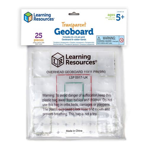 23cm 11 X 11 Pin Transparent Geoboard