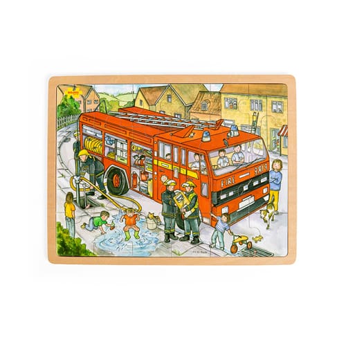 24 Piece Puzzle Tray - Fire Engine