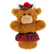 27cm Keeleco Highland Cow with Kilt & Tammy Hand Puppet