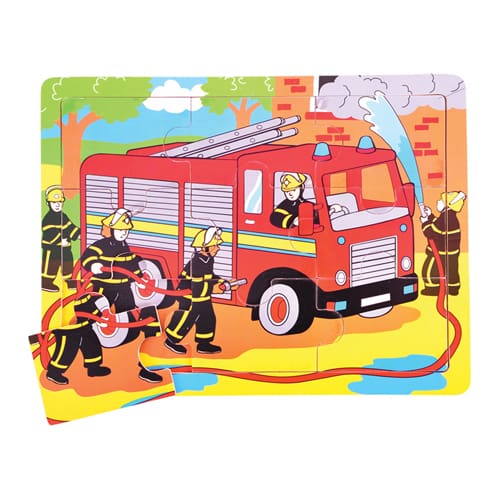 9 Piece Tray Puzzle - Fire Engine
