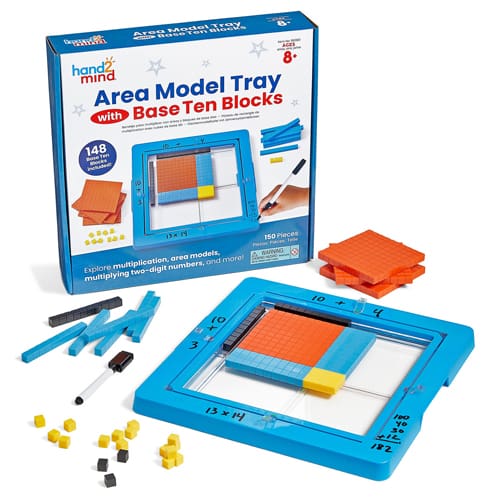 Area Model Tray with Base Ten Blocks
