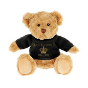 30cm Keeleco Dougie Bear with Queen Elizabeth II Commemoration Black Jumper