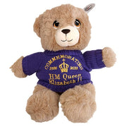 30cm Keeleco Dougie Bear with Queen Elizabeth II Commemoration Purple Jumper