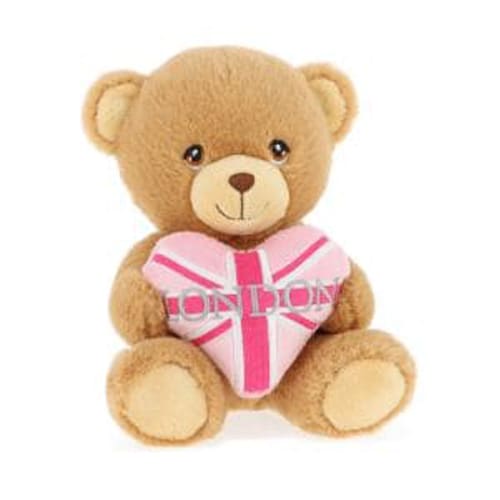 20cm Keeleco London Pink Heart Bear