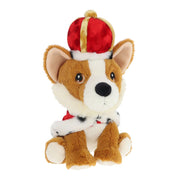 20cm Keeleco Sitting Corgi with Cape and Crown
