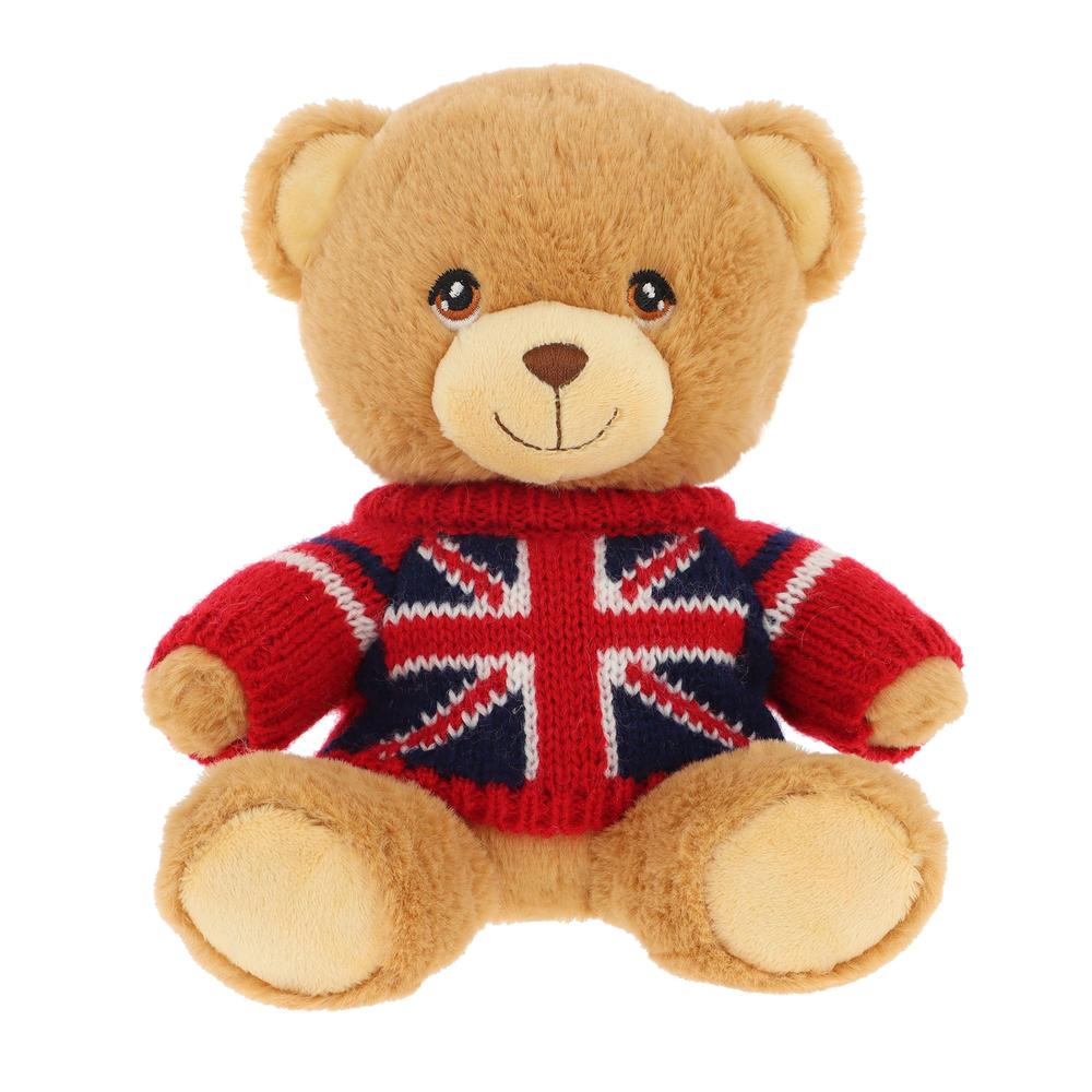 18cm Keeleco Bear with Union Jack Knitted Jumper