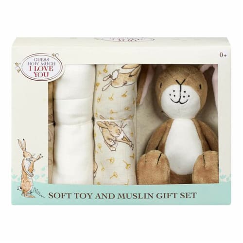 Guess How Much I Love You Soft Toy with Muslin Gift set