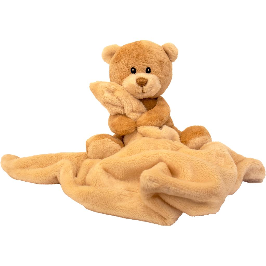 Beige Baby Bundles Bear Rattle Blankie