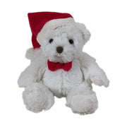 Small White Bear with Santa Hat