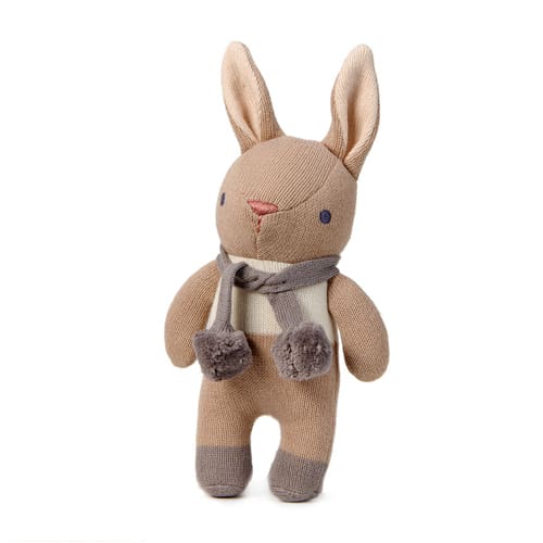 Baby Threads Taupe Bunny Rattle 22cm
