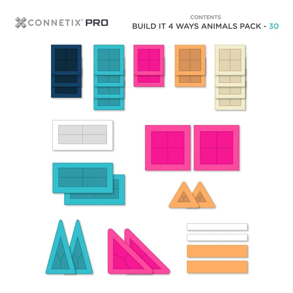 CONNETIX: PRO Build It 4 Ways Animals Pack 30 Pieces