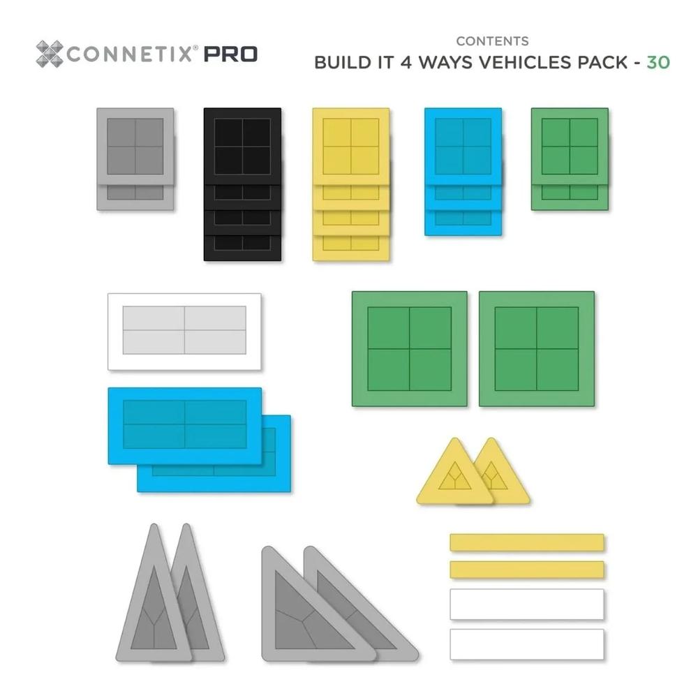 CONNETIX: PRO Build It 4 Ways Vehicles Pack 30 Pieces