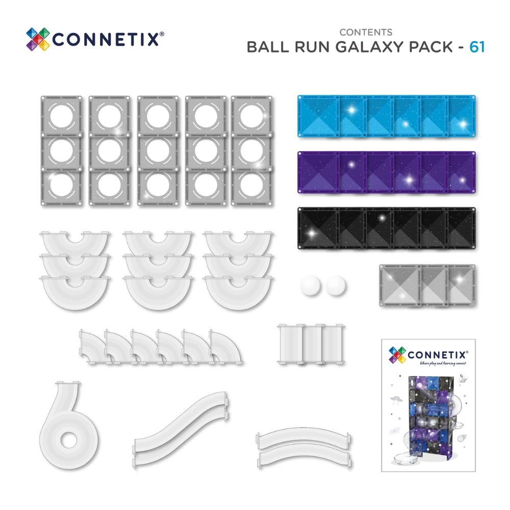 CONNETIX Ball Run Galaxy Pack - 61 Pieces