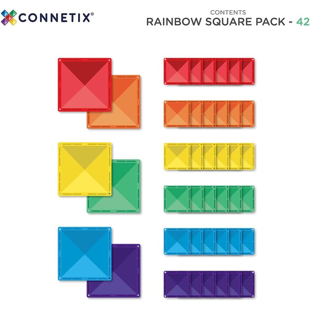 CONNETIX: Rainbow Square Pack (42 Pieces)