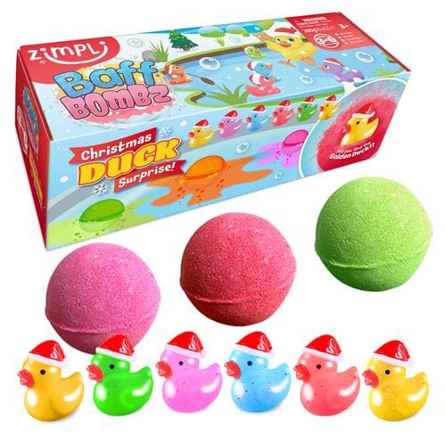 Christmas Duck Surprise Baff Bombz 3 Pack - With Collectable Surprise Figures