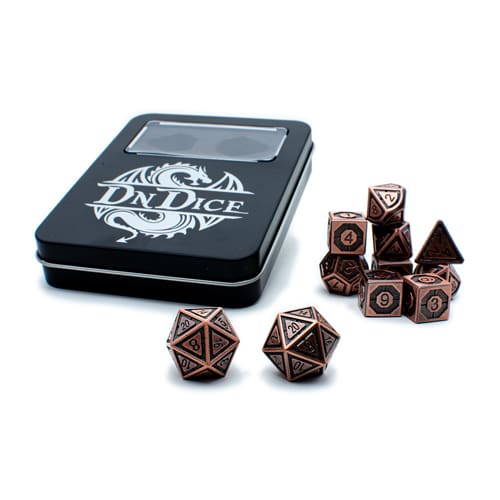 DnDice Dragon Core: Clockwork Copper Dice Set
