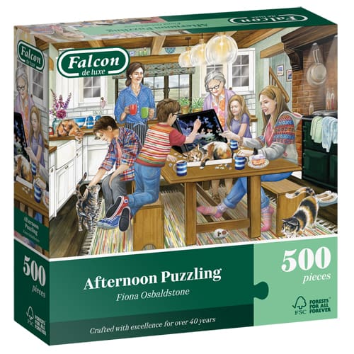 Falcon de Luxe - Afternoon Puzzling - 500 Piece Jigsaw Puzzle
