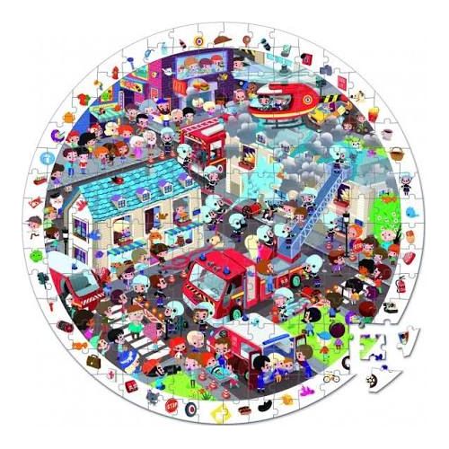 Fire Brigade 208 pieces Children's Jigsaw Puzzle in Suitcase Box with Hidden Images