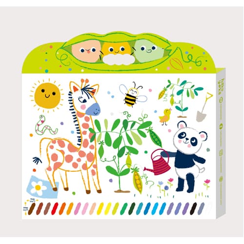 Haku Yoka Happy Pea Pod Crayons - 24 Colours