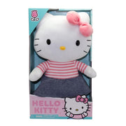 Hello Kitty 12" Medium Plush - Denim Skirt/Pink Stripe Top