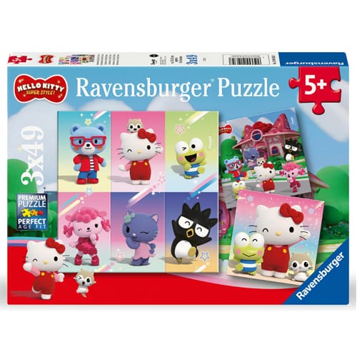 Hello Kitty Super Style 3 Puzzles - 49 Pieces