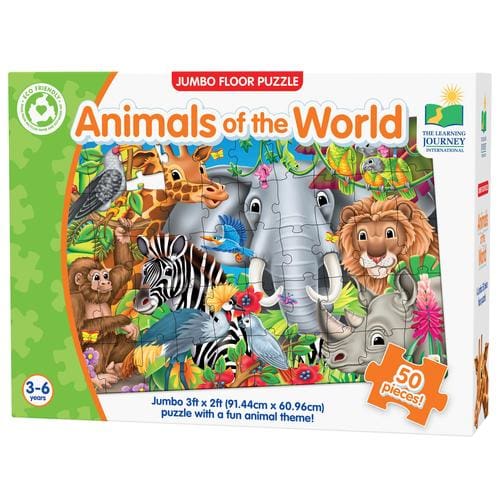 Jumbo Floor Puzzles - Animals of the World (50 Pieces)