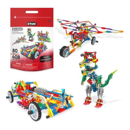 K'NEX 408 Pieces / 80 Model Deluxe with Bag