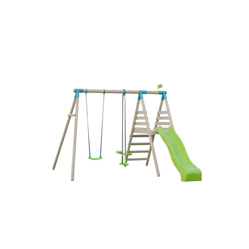 Knightswood Double Swing And Slide Set with Glider And Seat