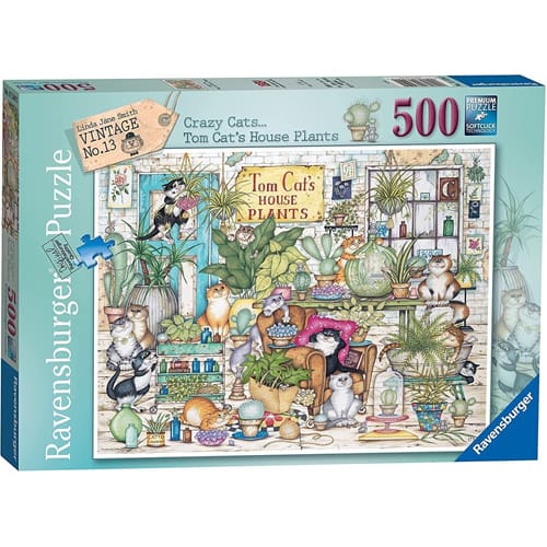 Linda Jane Smith, Crazy Cats - Tom Cat's House Plants Puzzle (500 Pieces)