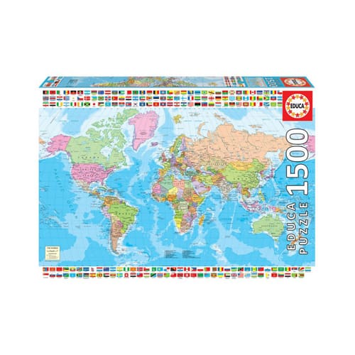 Map of The World With Flags 1500pc Jigsaw Puzzle