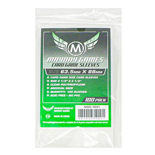 Mayday 100 Clear Standard Card Sleeves 63.5 x 88mm