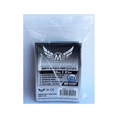 Mayday Premium 80 White Card Sleeves 63.5 x 88mm