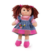 Melody - Brown Hair/Dress with Check Edge