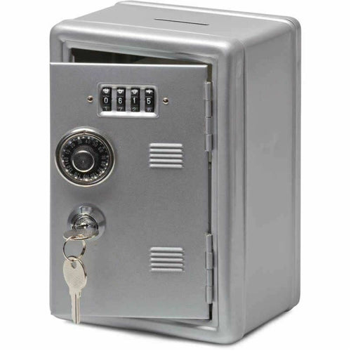 Metal Locker Bank Silver