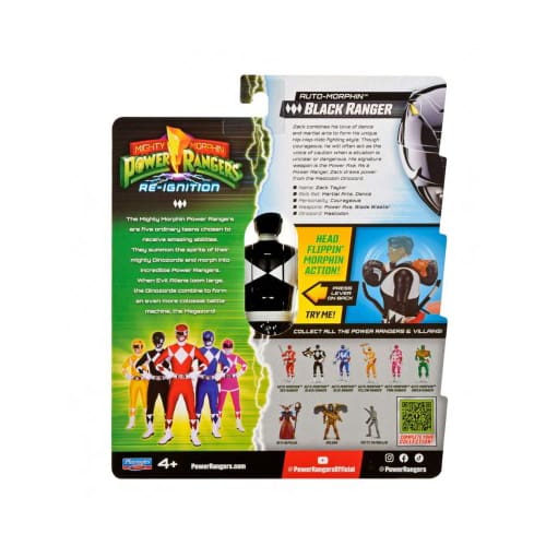 Mighty Morphing Power Rangers Auto Morphin Ranger Figure Black Ranger