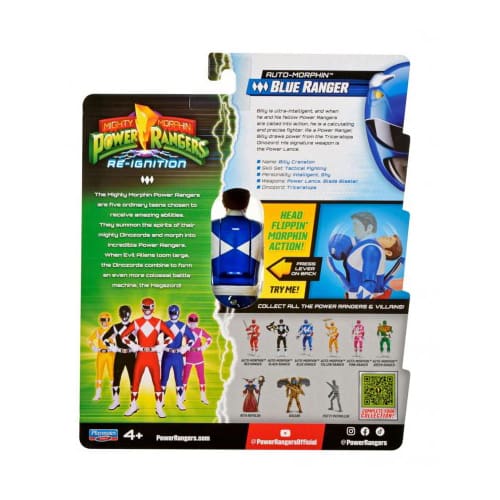 Mighty Morphing Power Rangers Auto Morphin Ranger Figure Blue Ranger