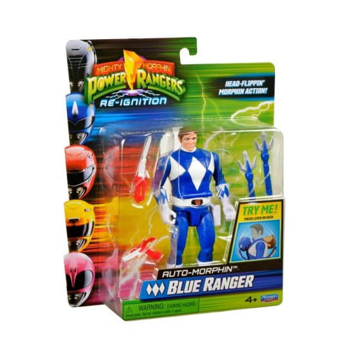 Mighty Morphing Power Rangers Auto Morphin Ranger Figure Blue Ranger