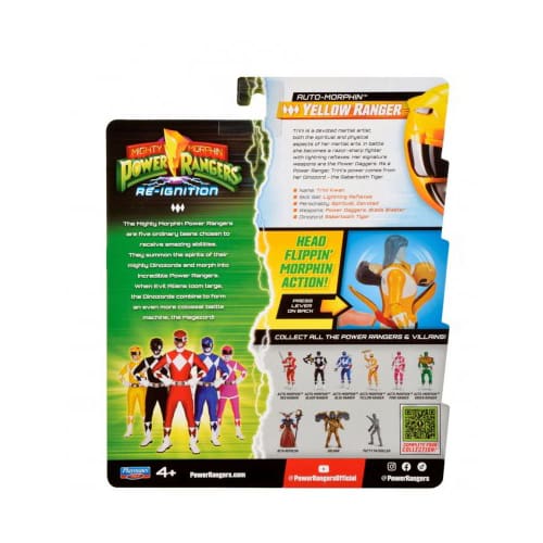 Mighty Morphing Power Rangers Auto Morphin Ranger Figure Yellow Ranger