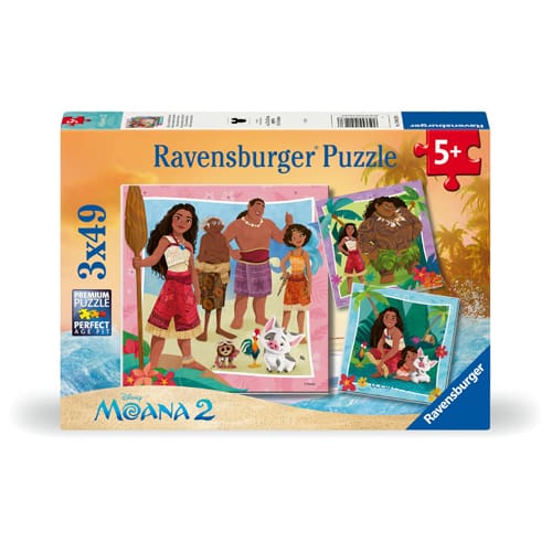 Moana 2 3 Puzzles - 49 Pieces