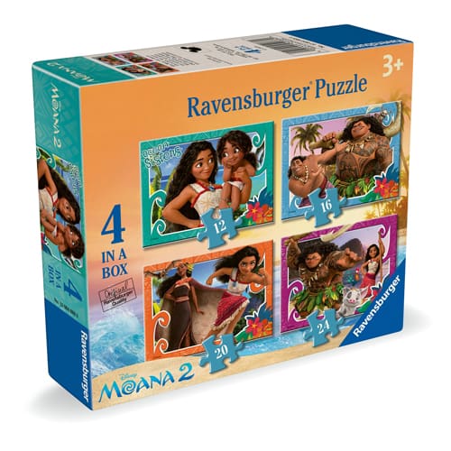 Moana 2 Puzzle - 4 in a Box