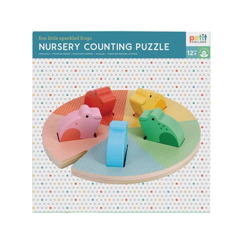 Nursery Counting Puzzle: Five Little Speckled Frogs