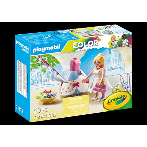 PLAYMOBIL 71374 Color: Fashion Show Designer with colourful water-soluble markers