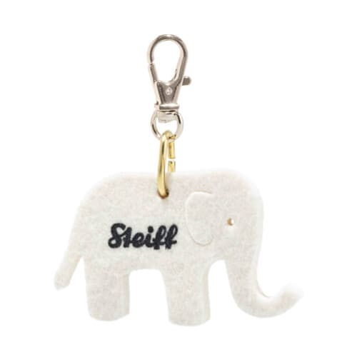 Pendant little felt elephant, white