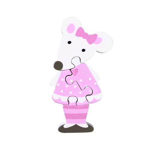 Pink Mouse Wooden Puzzle